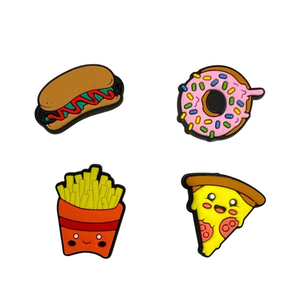 Retro Snack Food Crocs Charms 4 piece Set